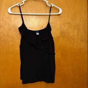 Black ruffled tank top